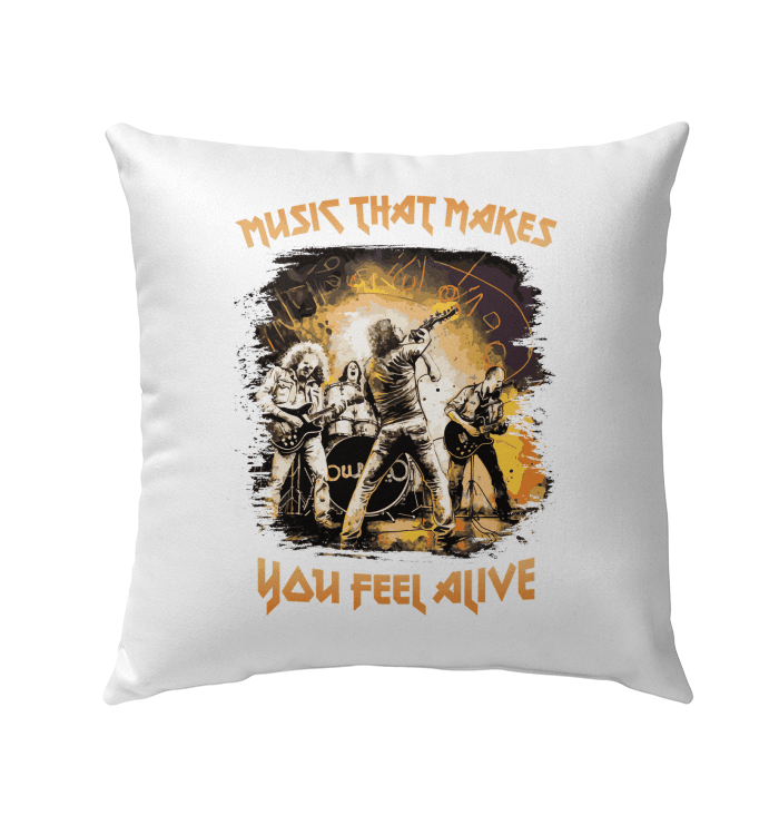 Music Makes You Alive Outdoor Pillow - Beyond T-shirts