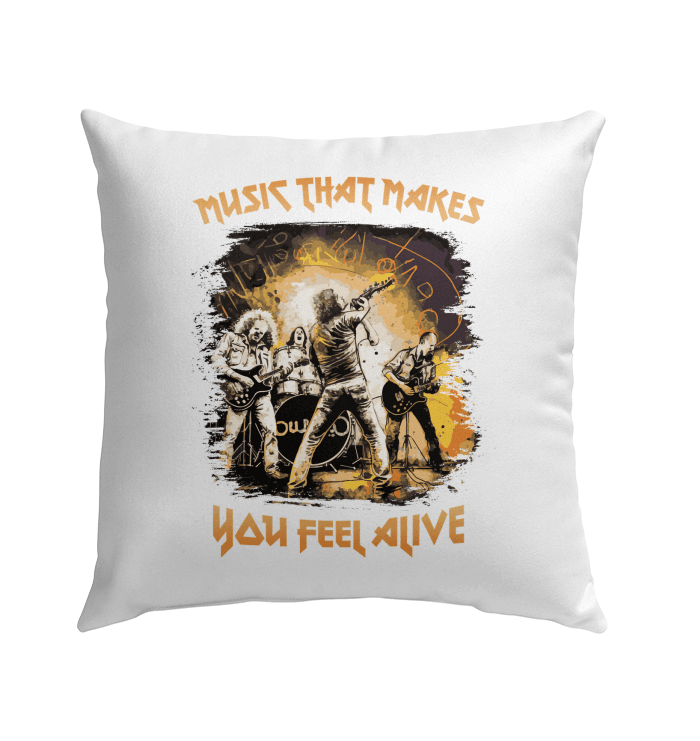 Music Makes You Alive Outdoor Pillow - Beyond T-shirts