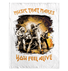 Music Makes You Alive Sherpa Blanket - Beyond T-shirts