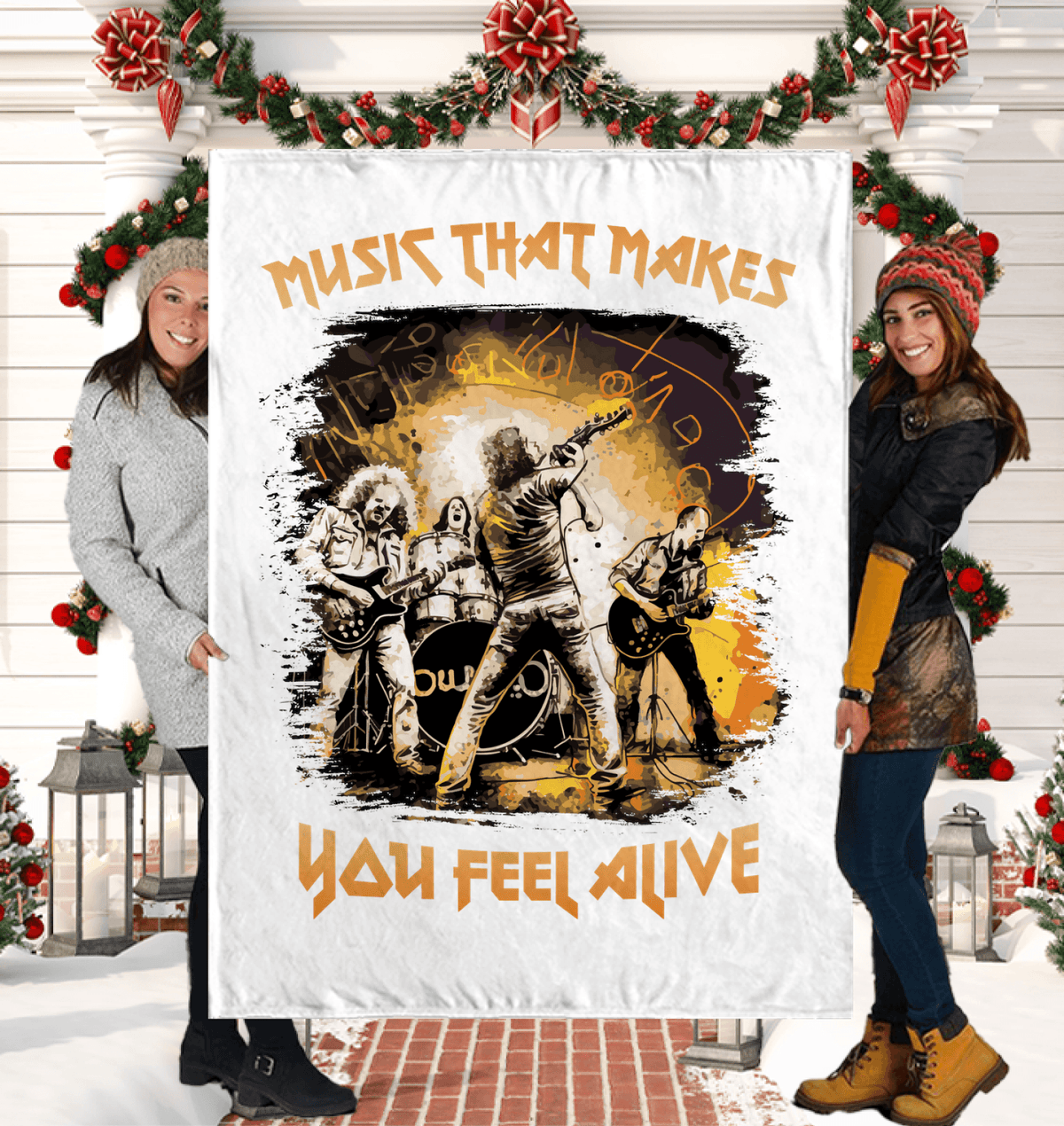 Music Makes You Alive Sherpa Blanket - Beyond T-shirts