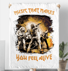 Music Makes You Alive Sherpa Blanket - Beyond T-shirts