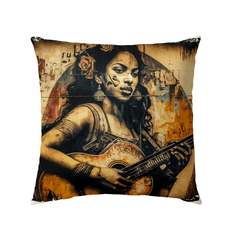 Music Speaks Guitar Roars Outdoor Pillow - Beyond T-shirts