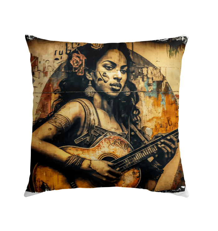 Music Speaks Guitar Roars Outdoor Pillow - Beyond T-shirts