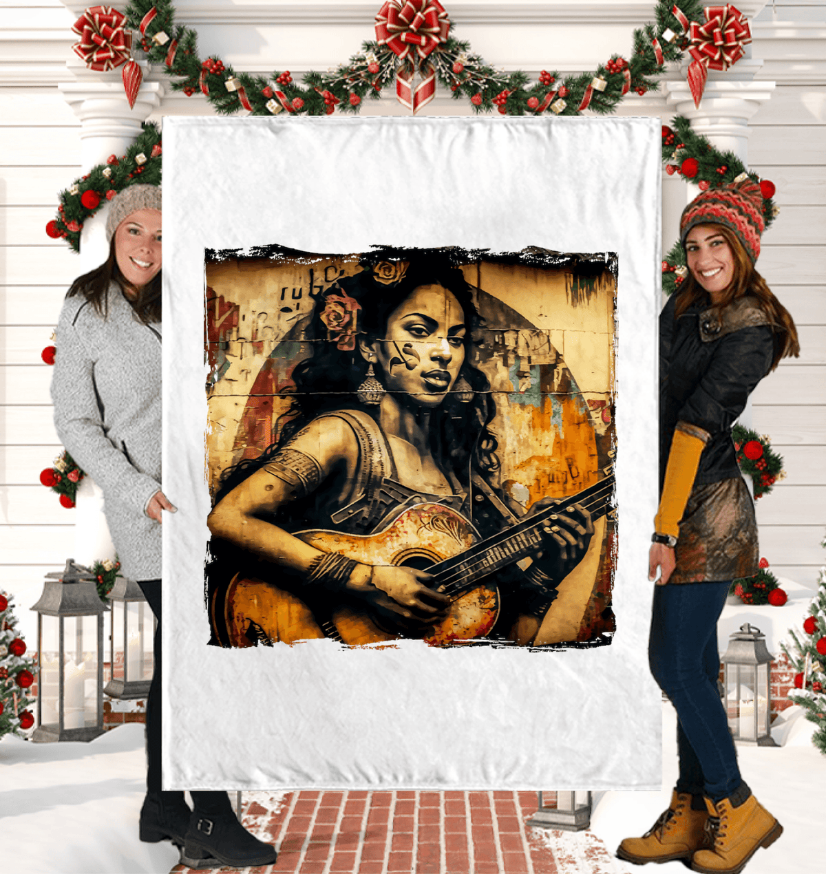 Music Speaks, Guitar Roars Sherpa Blanket - Beyond T-shirts