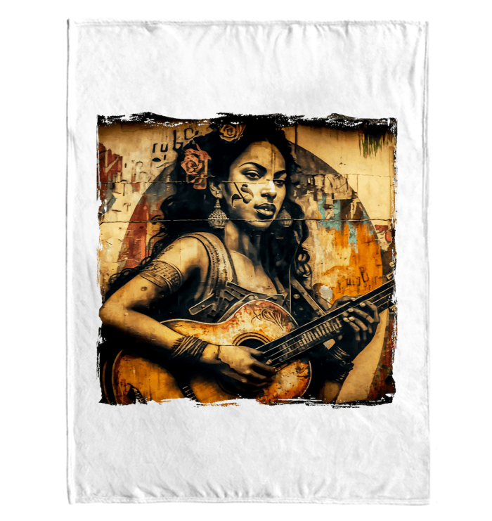 Music Speaks, Guitar Roars Sherpa Blanket - Beyond T-shirts