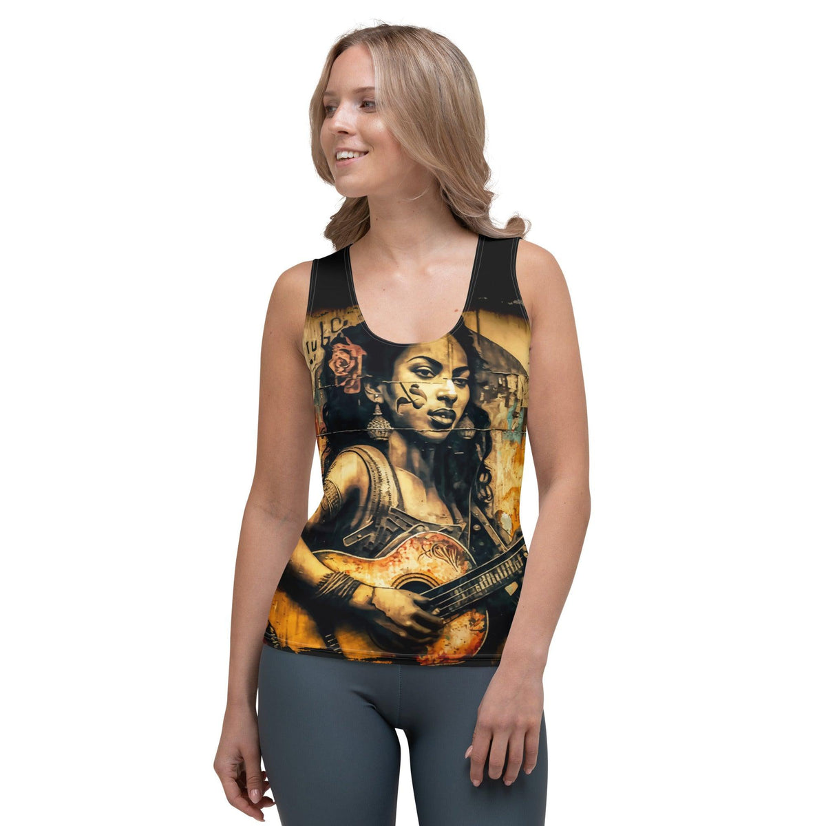 Music Speaks Guitar Roars Sublimation Cut & Sew Tank Top - Beyond T-shirts