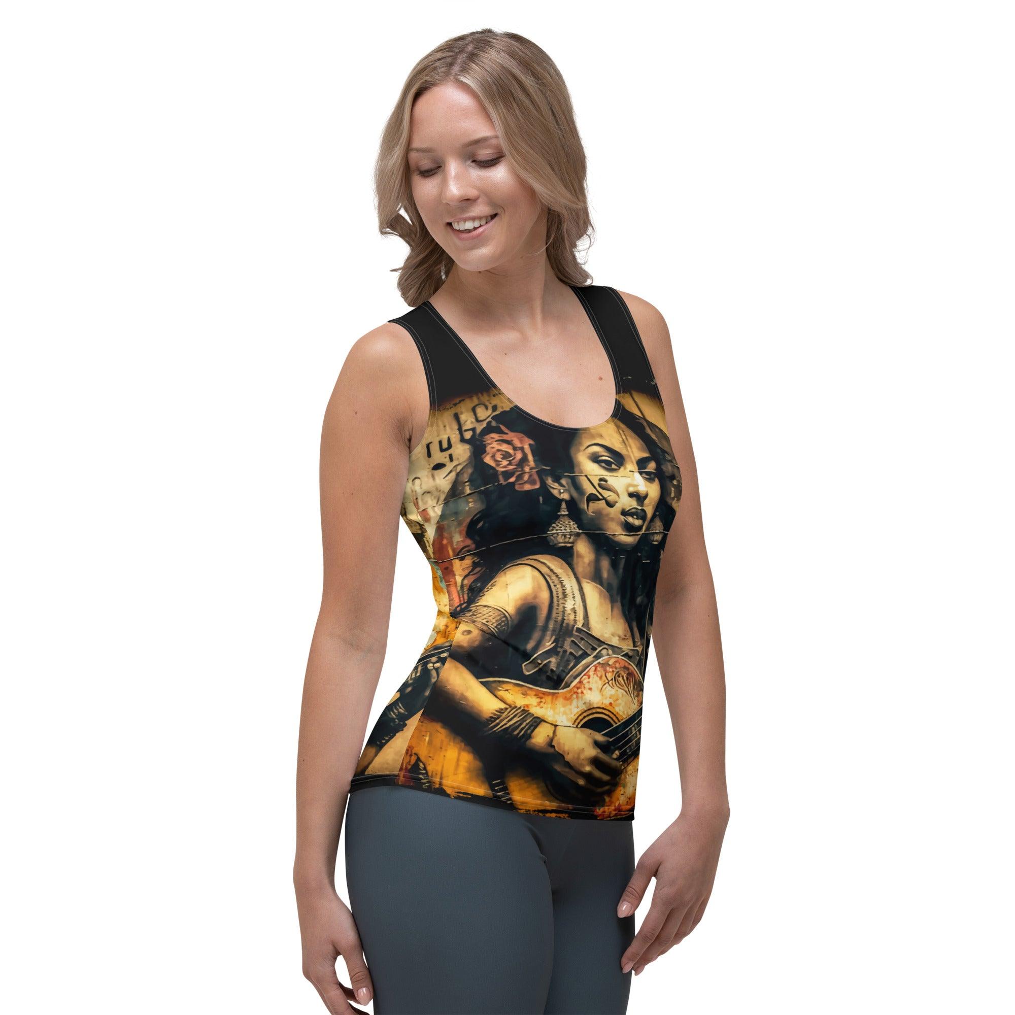 Music Speaks Guitar Roars Sublimation Cut & Sew Tank Top - Beyond T-shirts