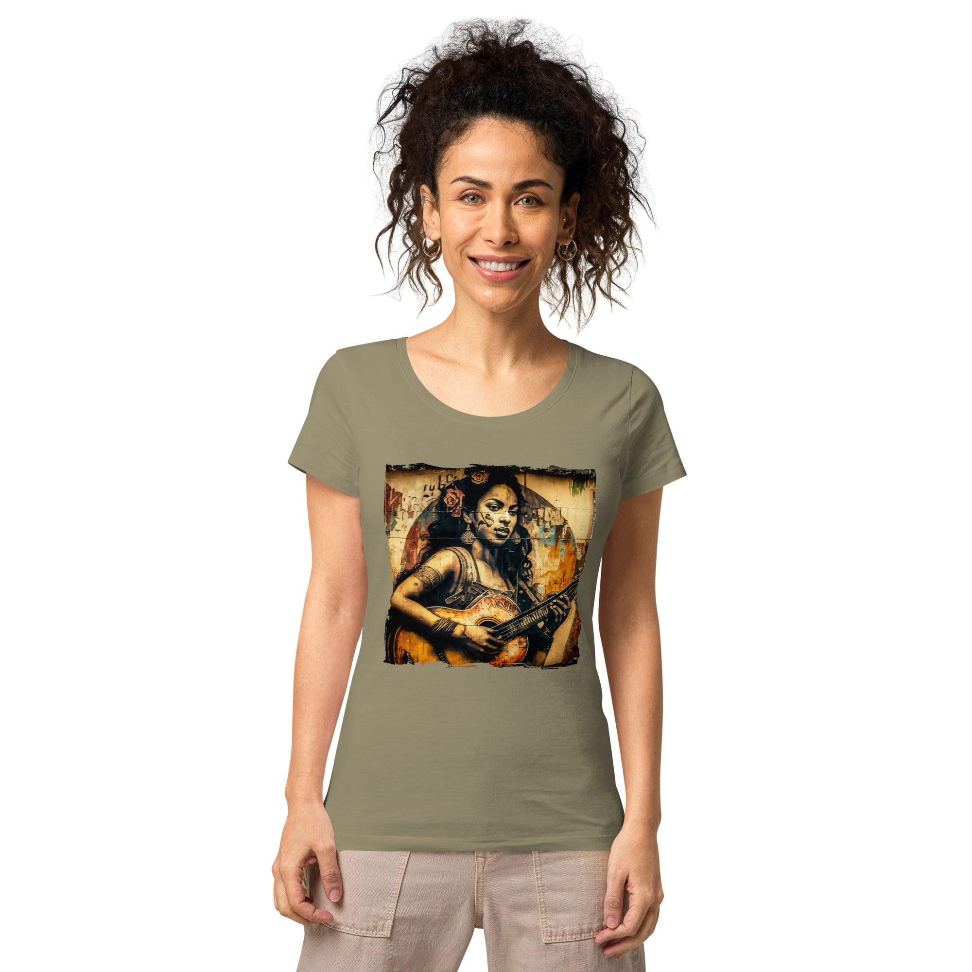 Music speaks, guitar roars women’s basic organic t-shirt - Beyond T-shirts