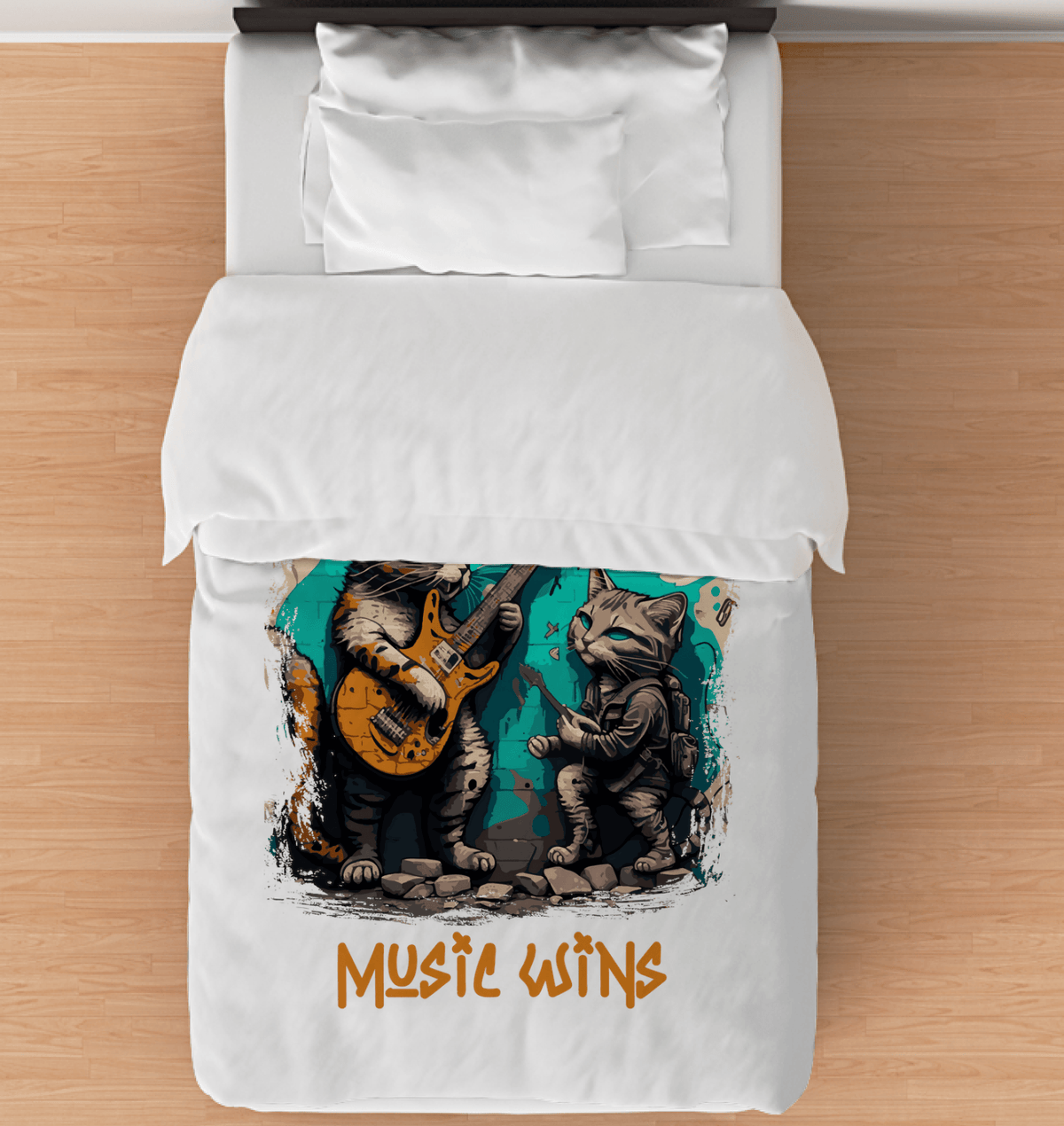 Music Wins Duvet Cover - Beyond T-shirts