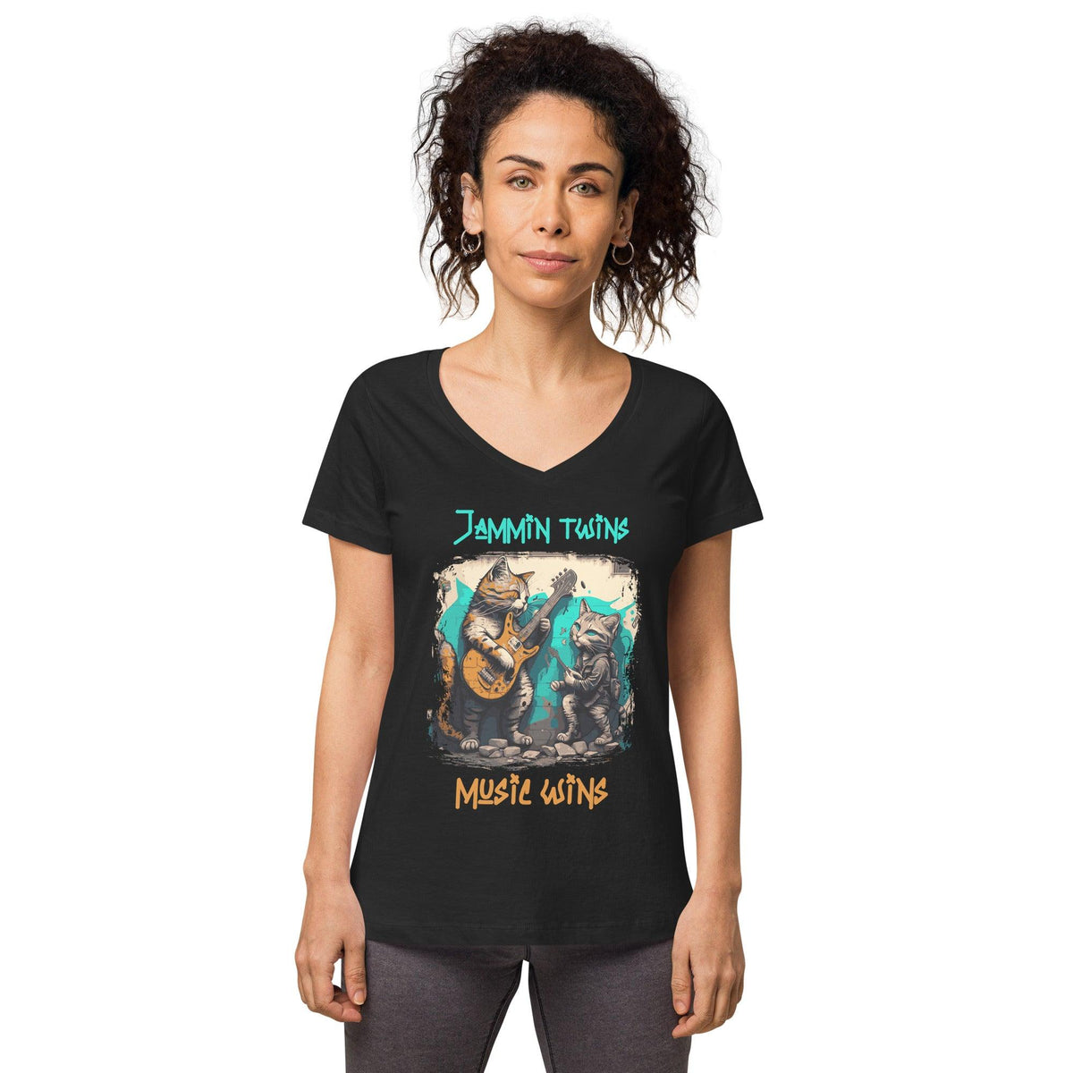 Music wins women’s fitted v-neck t-shirt - Beyond T-shirts