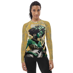 Musical Paintbrush Women's Rash Guard Twin Front View