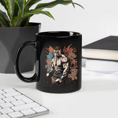 Stylish Black Glossy Mug with Motivational Design