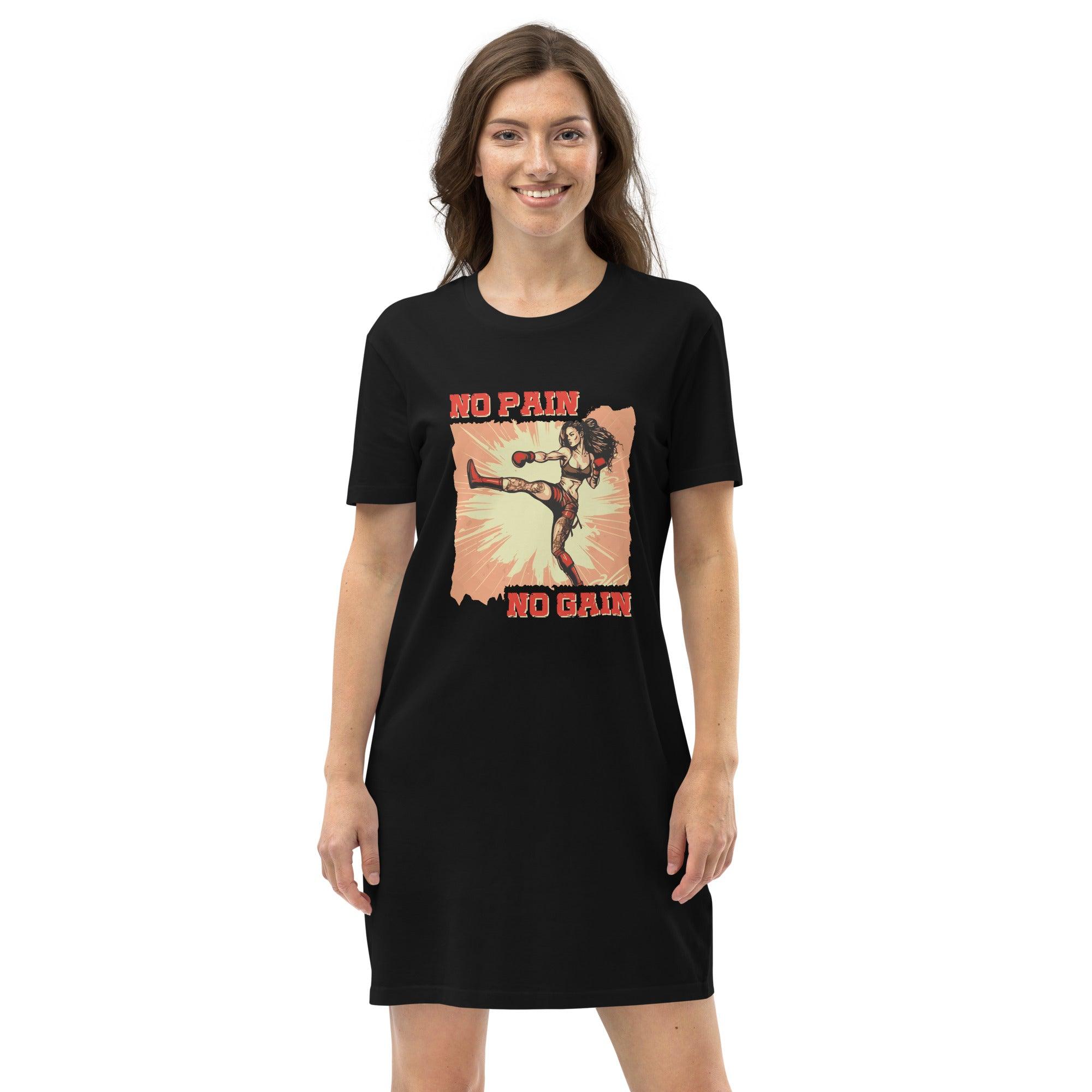 No Pain No Gain Organic Cotton T-Shirt Dress - Beyond T-shirts