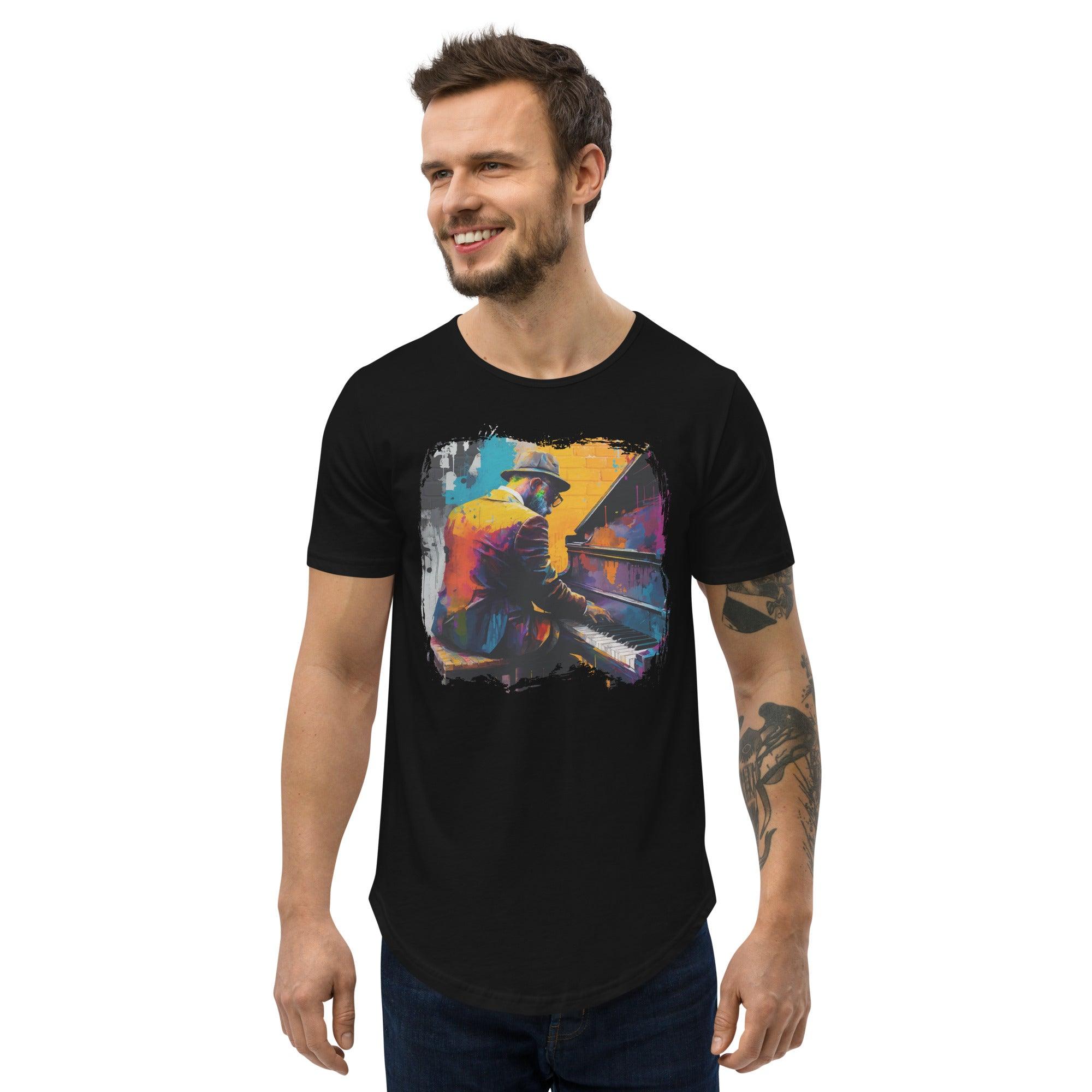 Noodling On The Keyboard Men's Curved Hem T-Shirt - Beyond T-shirts