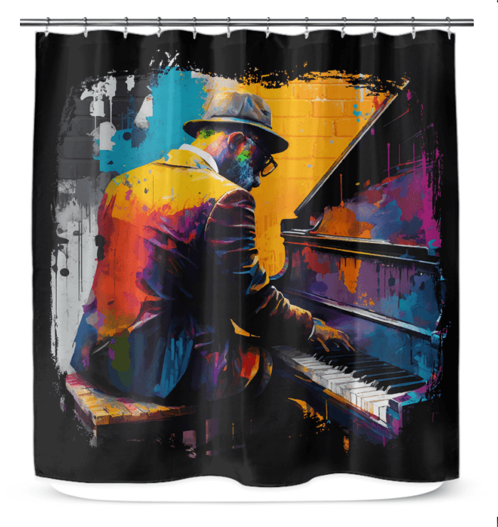 Noodling On The Keyboard Shower Curtain - Beyond T-shirts