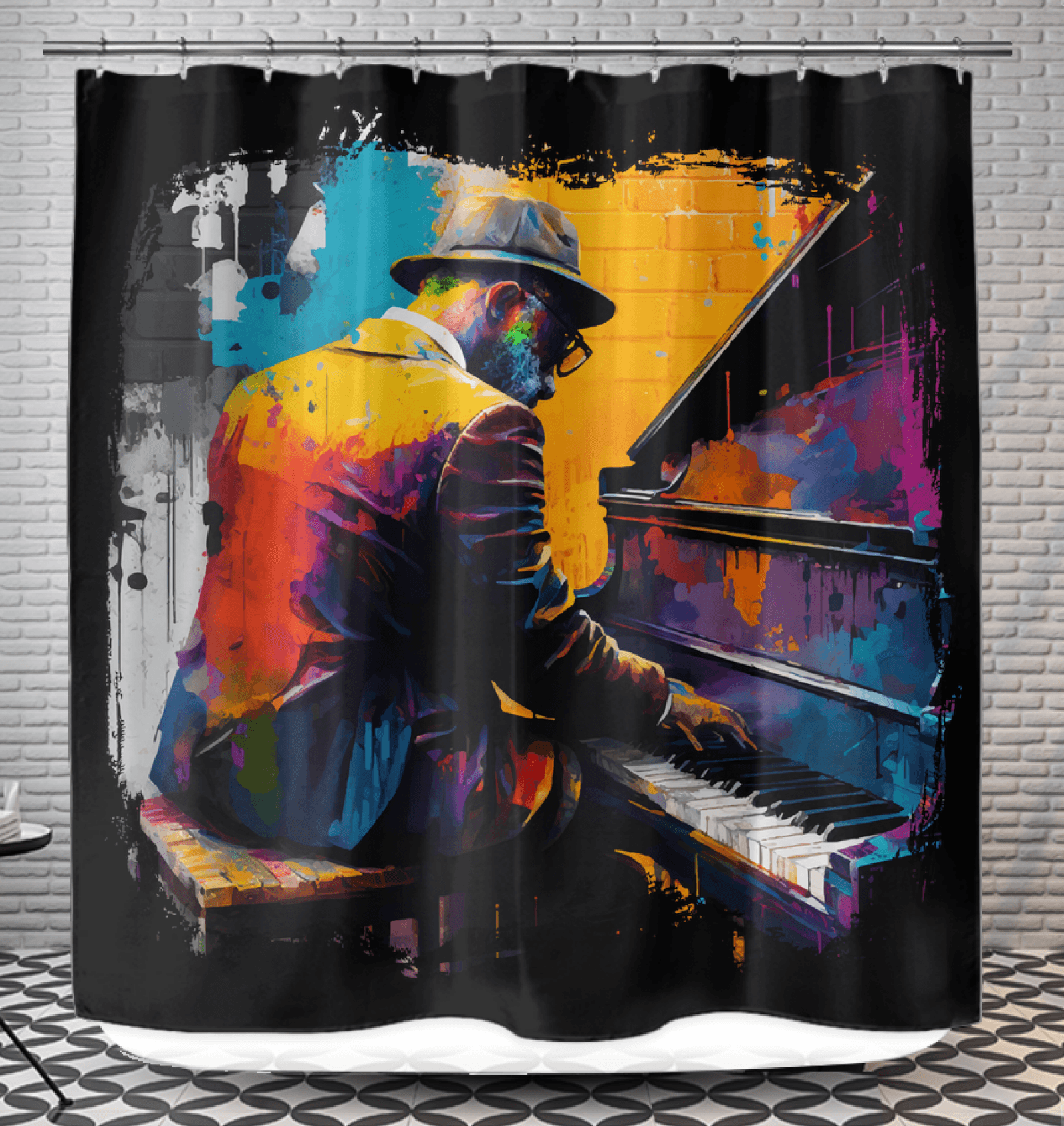 Noodling On The Keyboard Shower Curtain - Beyond T-shirts