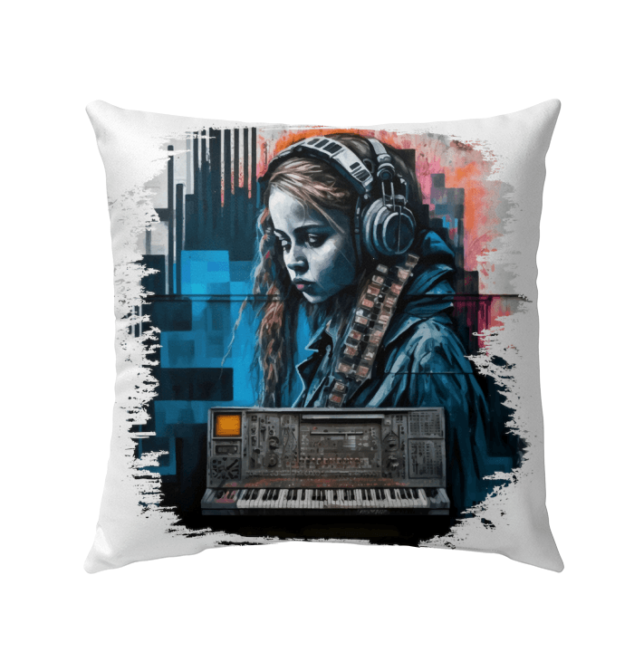 Notes Flow From Her Outdoor Pillow - Beyond T-shirts