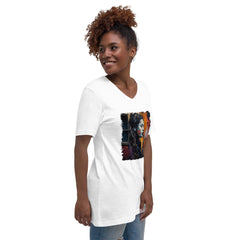Notes Flow Like Honey Unisex Short Sleeve V-Neck T-Shirt - Beyond T-shirts