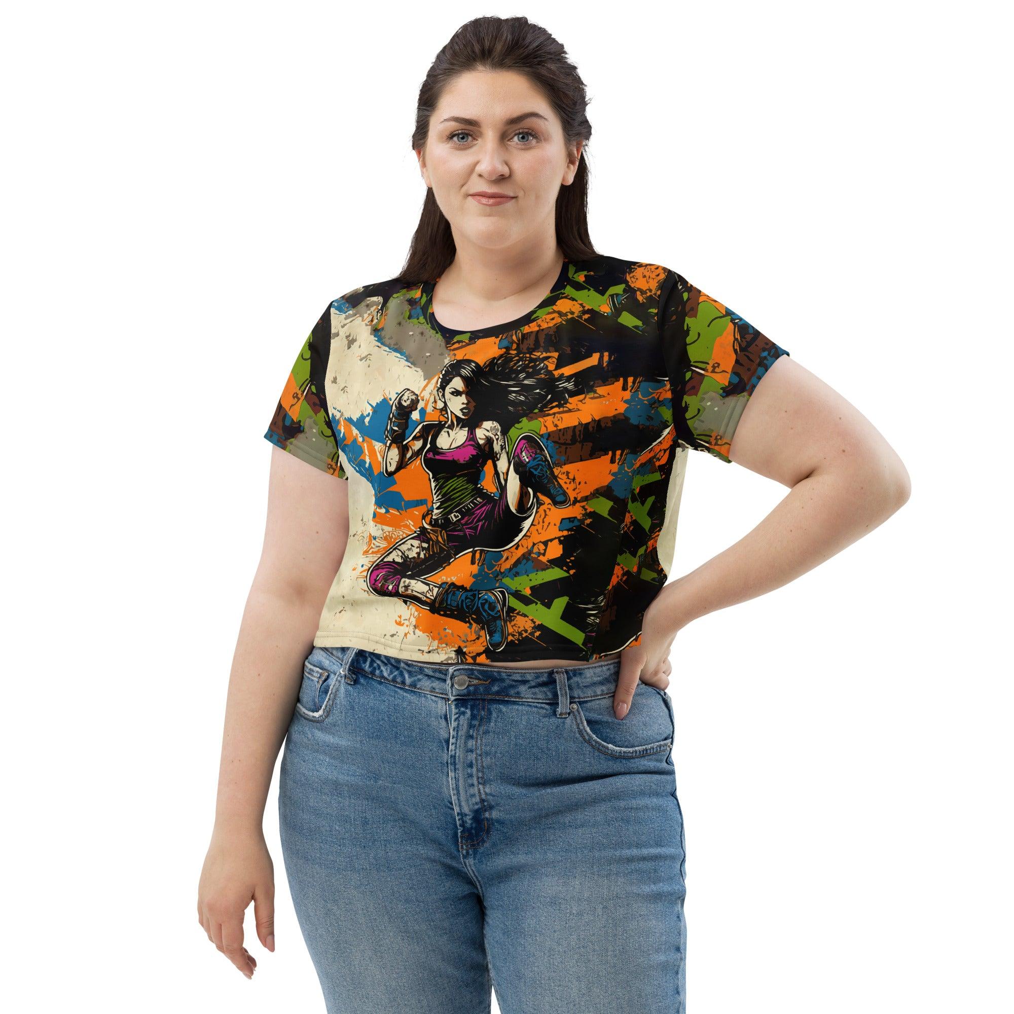 One Punch At A Time All-Over Print Crop Tee - Beyond T-shirts