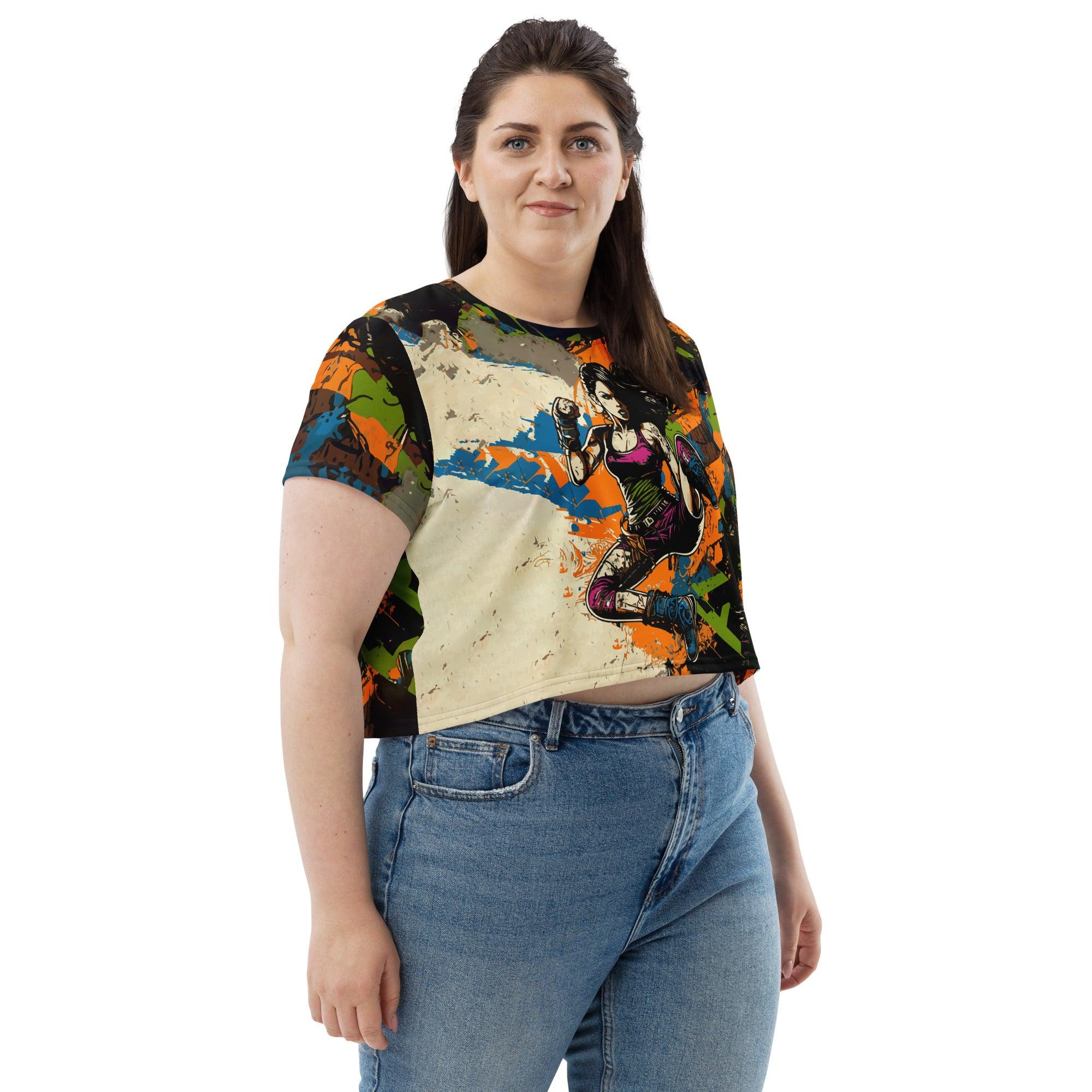 One Punch At A Time All-Over Print Crop Tee - Beyond T-shirts