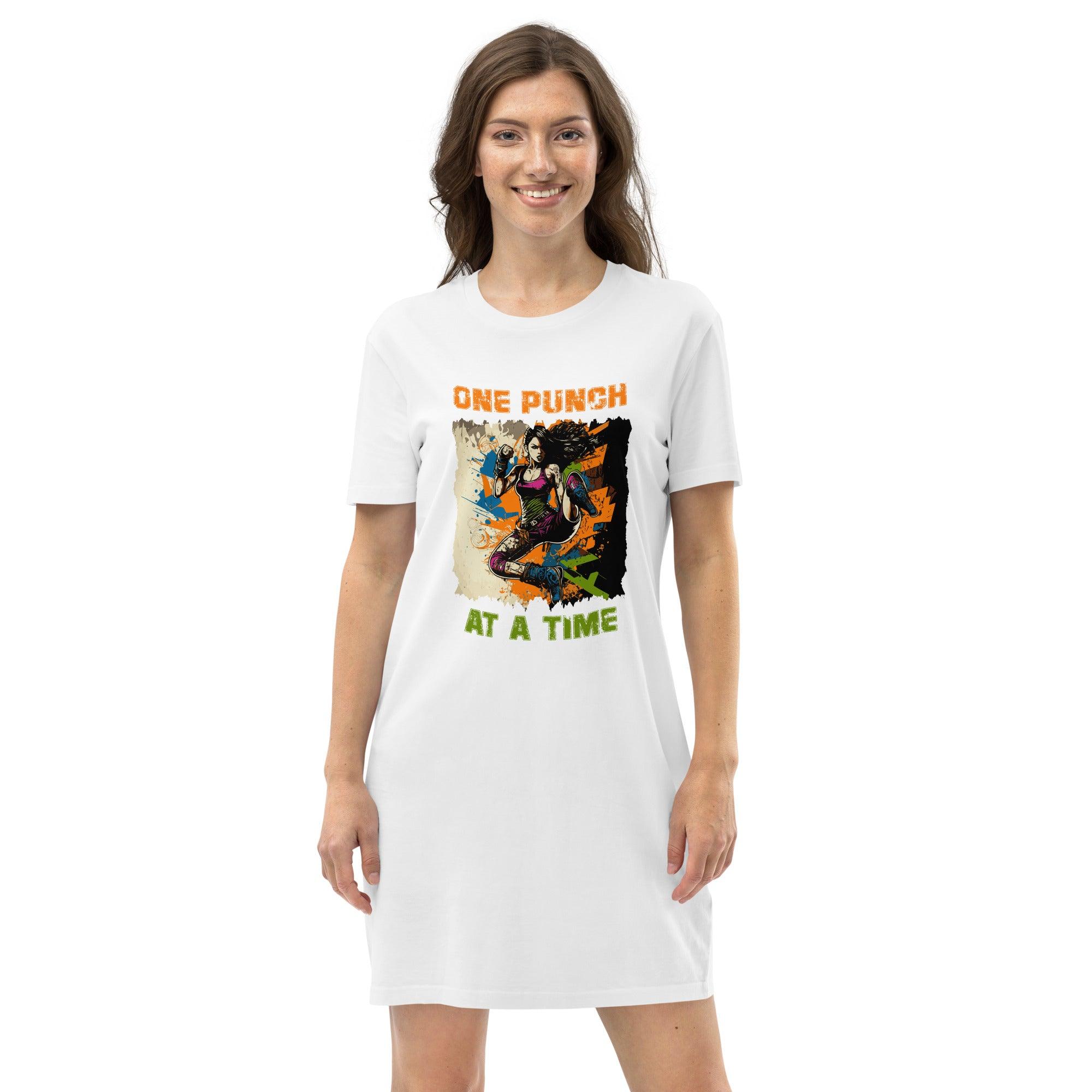 One Punch At A Time Organic Cotton T-Shirt Dress - Beyond T-shirts