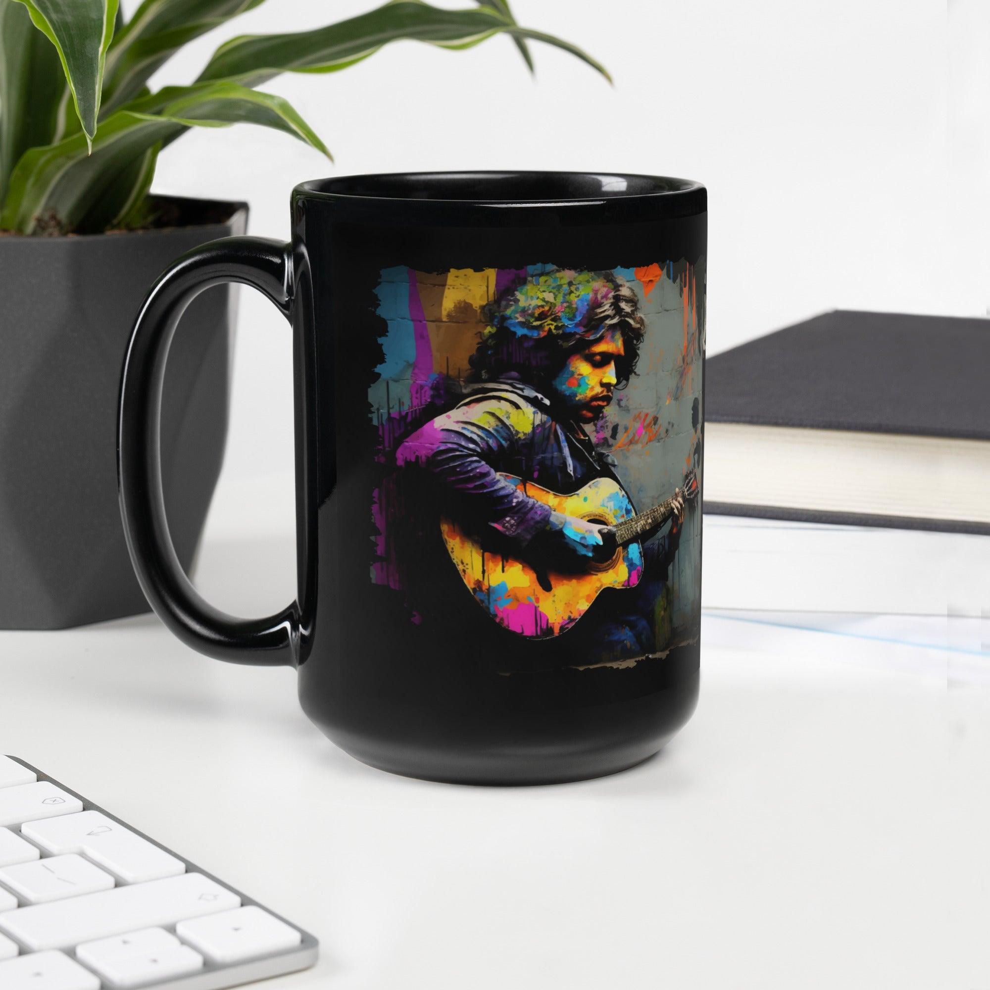 Performing With Explosive Energy Black Glossy Mug - Beyond T-shirts