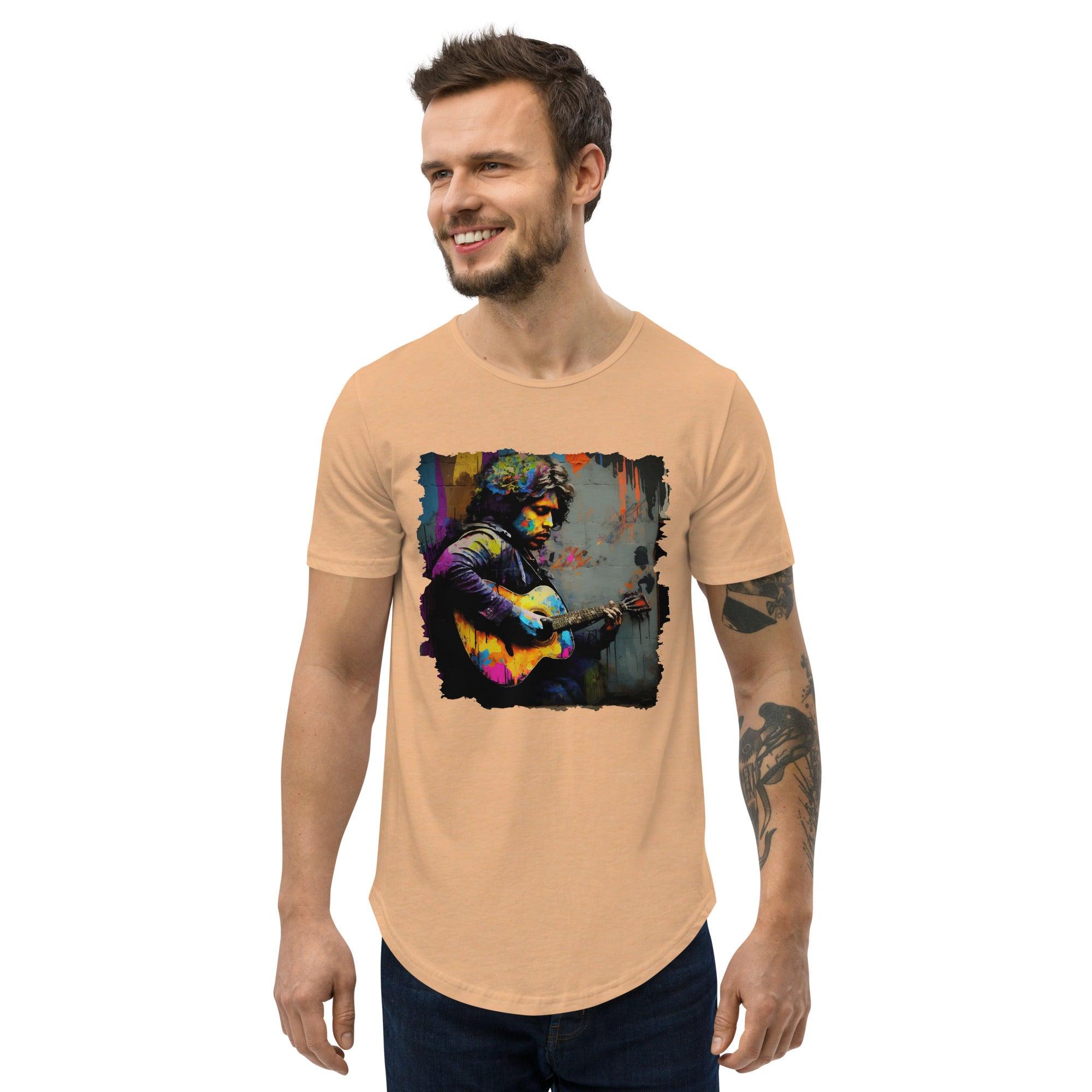 Performing With Explosive Energy Men's Curved Hem T-Shirt - Beyond T-shirts