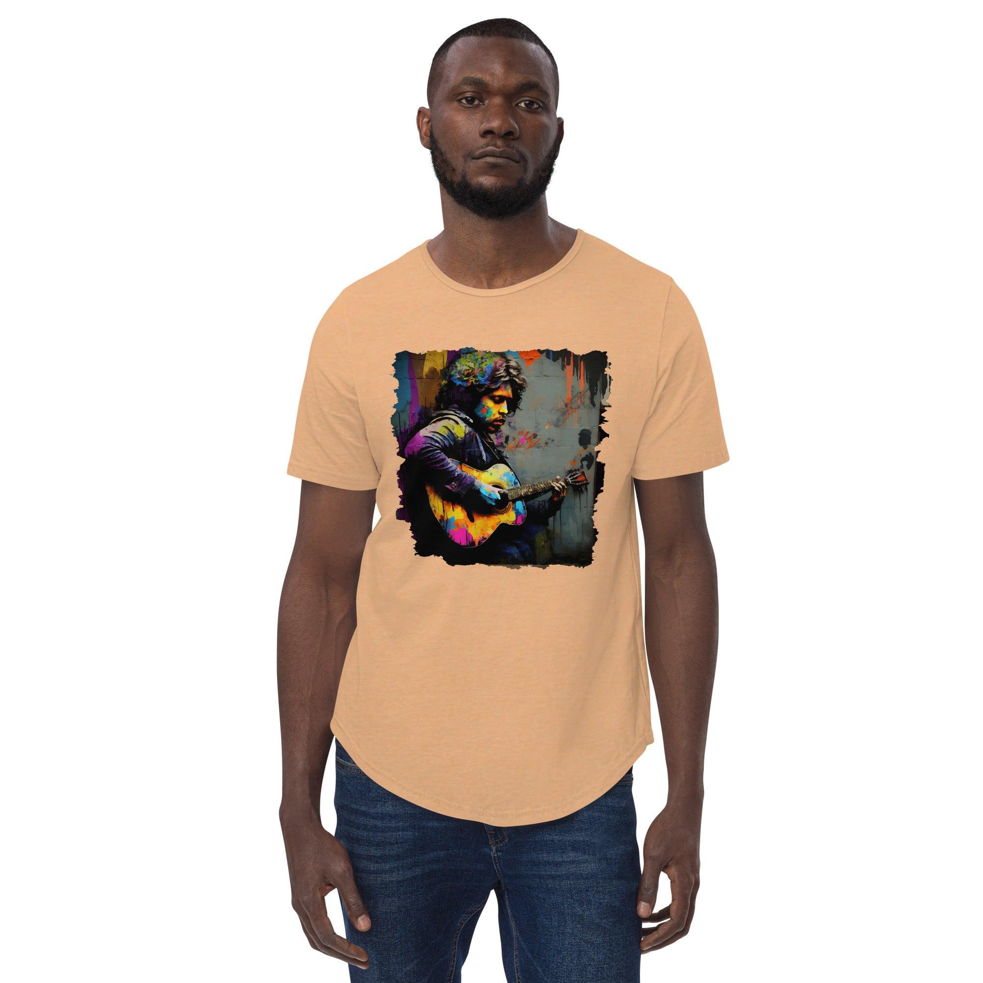 Performing With Explosive Energy Men's Curved Hem T-Shirt - Beyond T-shirts