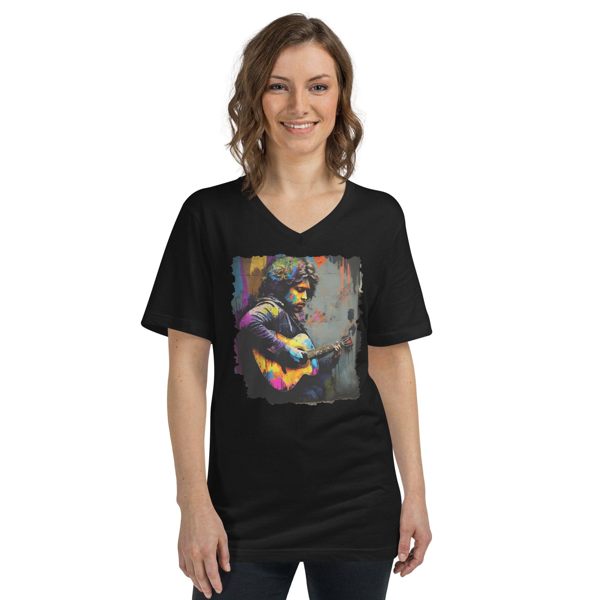 Performing With Explosive Energy Unisex Short Sleeve V-Neck T-Shirt - Beyond T-shirts