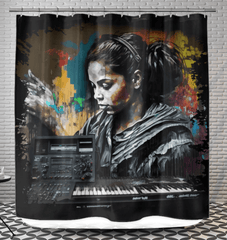 Piano And Guitar Brilliance Shower Curtain - Beyond T-shirts