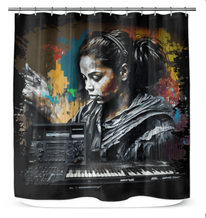 Piano And Guitar Brilliance Shower Curtain - Beyond T-shirts