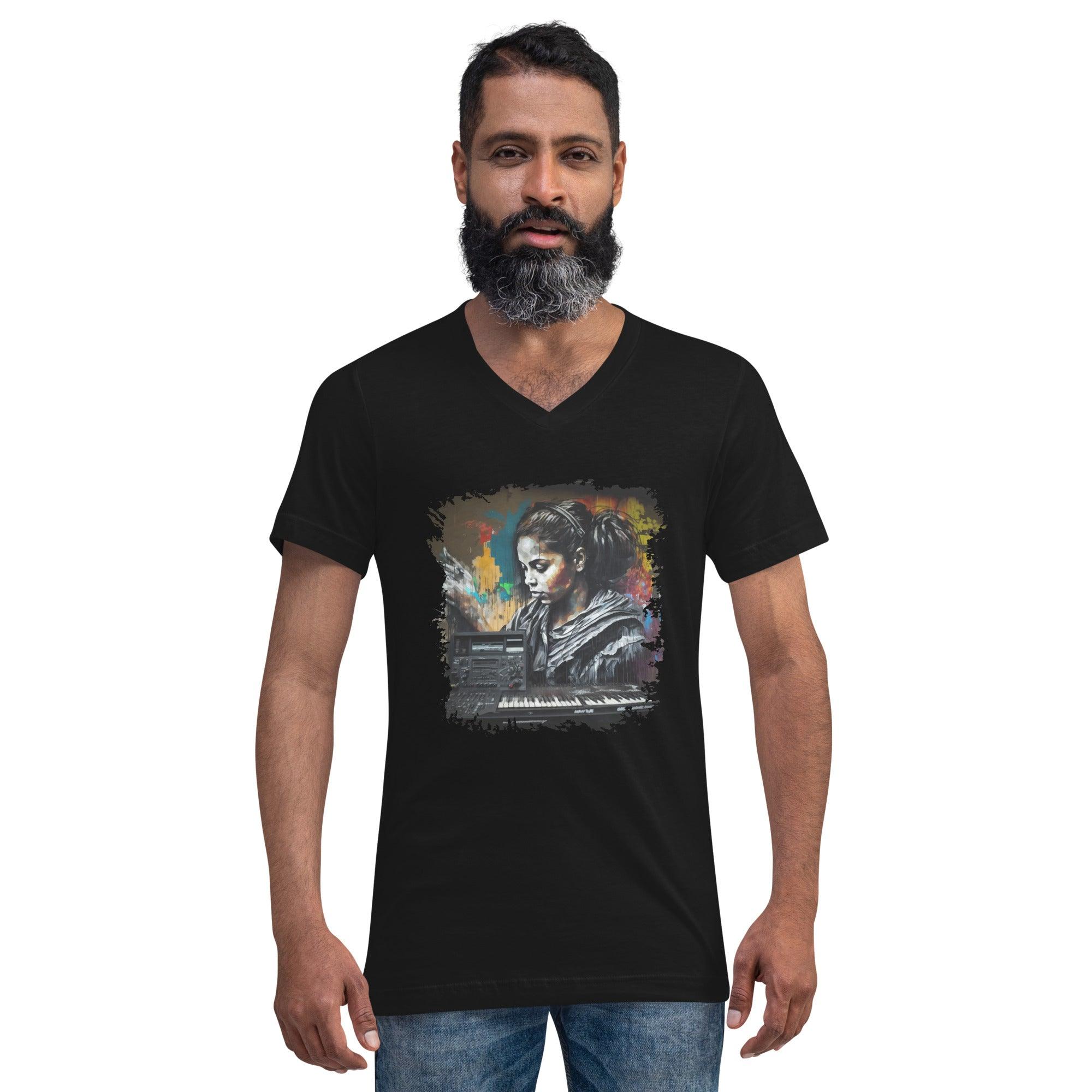 Piano And Guitar Brilliance Unisex Short Sleeve V-Neck T-Shirt - Beyond T-shirts