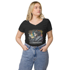 Piano And Guitar Brilliance Women’s Fitted V-neck T-shirt - Beyond T-shirts