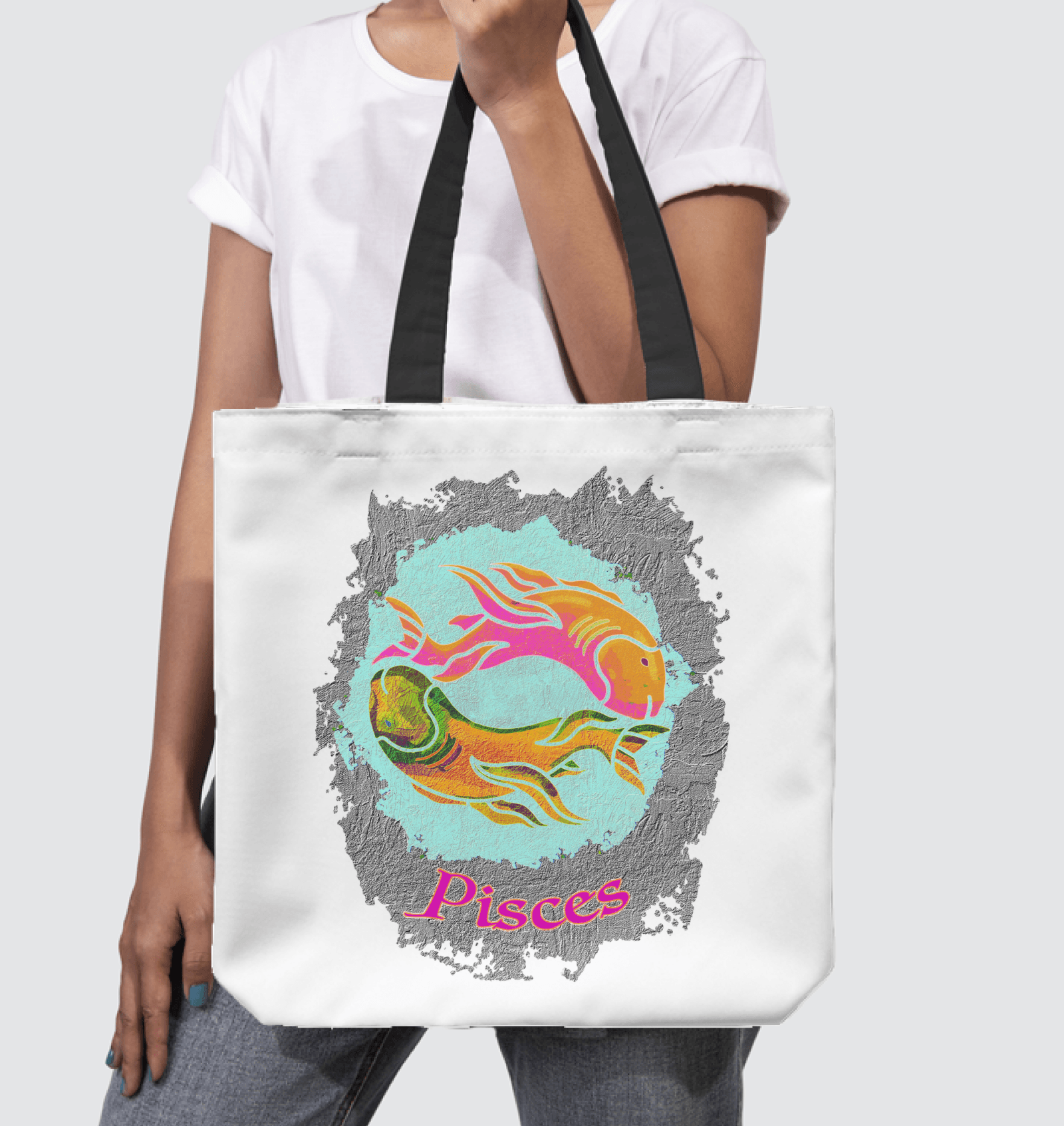 Pisces Basketweave Tote Bag | Zodiac Series 11 - Beyond T-shirts