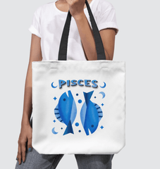 Pisces Basketweave Tote Bag | Zodiac Series 2 - Beyond T-shirts