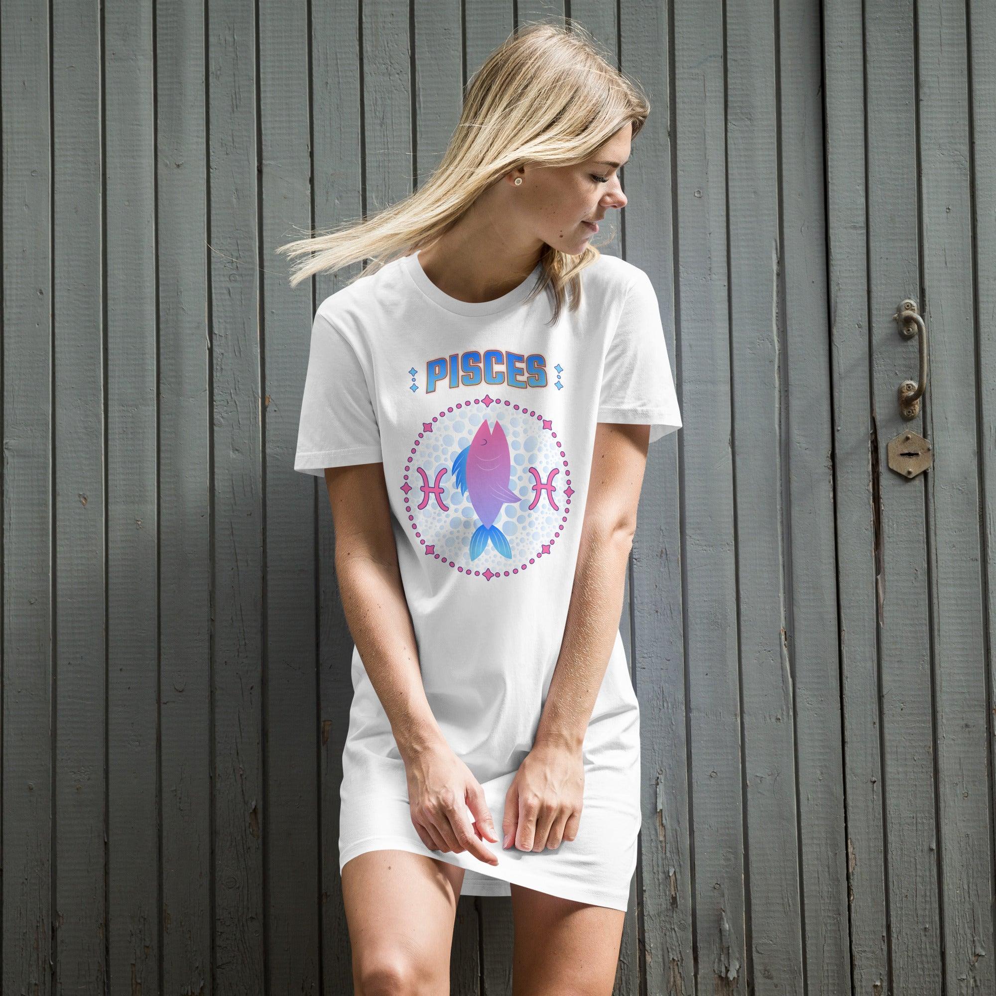 Pisces Organic Cotton T-Shirt Dress | Zodiac Series 1 - Beyond T-shirts