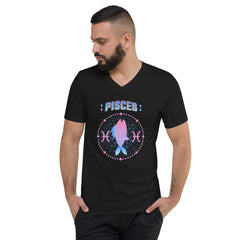 Pisces Unisex Short Sleeve V-Neck T-Shirt | Zodiac Series 1 - Beyond T-shirts