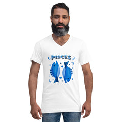 Pisces Unisex Short Sleeve V-Neck T-Shirt | Zodiac Series 2 - Beyond T-shirts