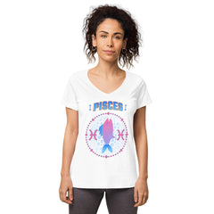 Pisces Women’s Fitted V-Neck T-Shirt | Zodiac Series 1 - Beyond T-shirts