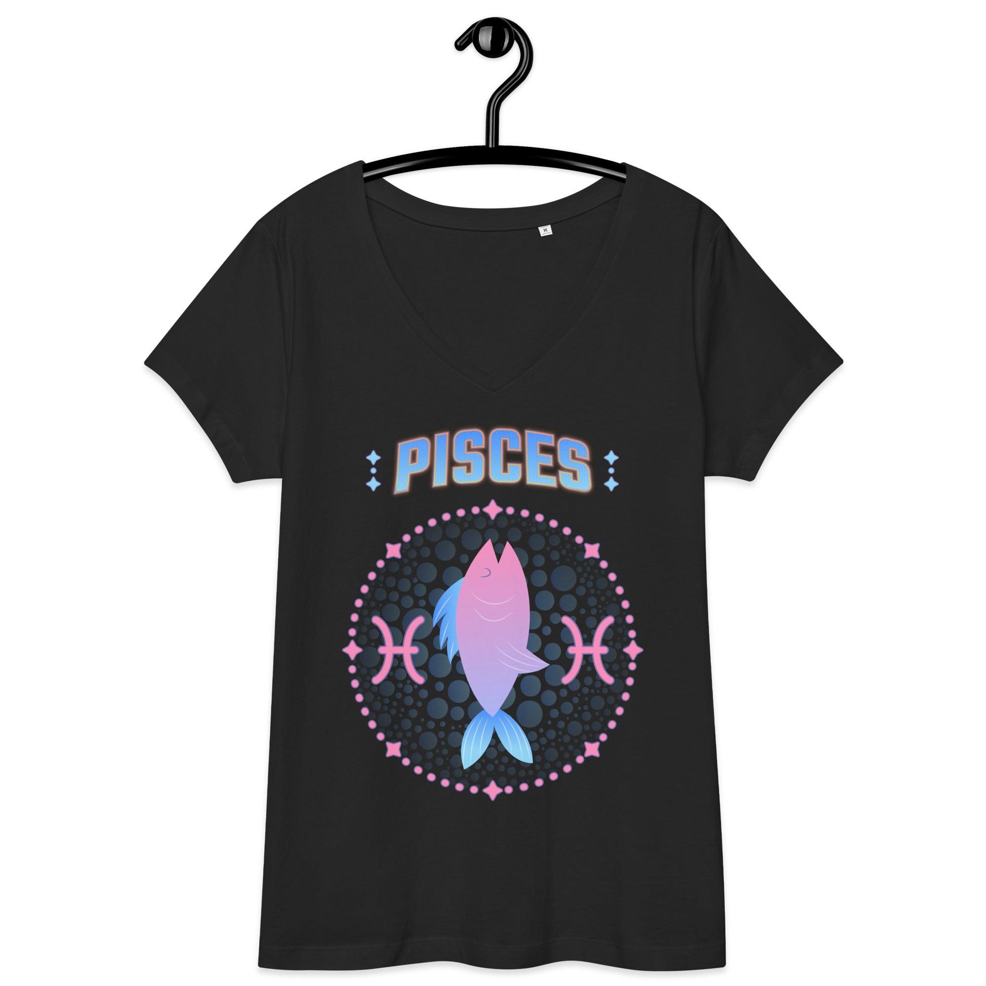 Pisces Women’s Fitted V-Neck T-Shirt | Zodiac Series 1 - Beyond T-shirts
