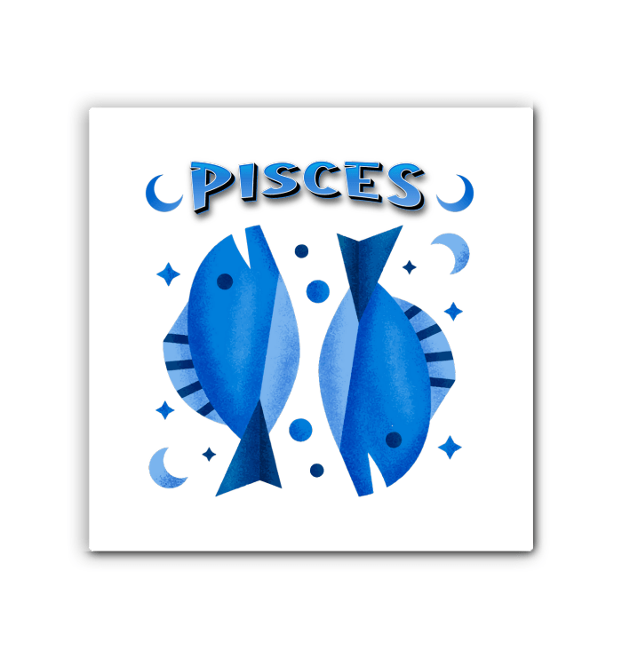 Pisces Wrapped Canvas 12x12 | Zodiac Series 2 - Beyond T-shirts