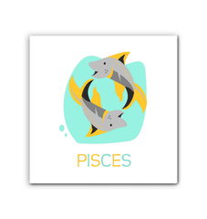 Pisces Wrapped Canvas 12x12 | Zodiac Series 4 - Beyond T-shirts