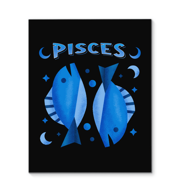 Pisces Wrapped Canvas 16x20 | Zodiac Series 2 - Beyond T-shirts