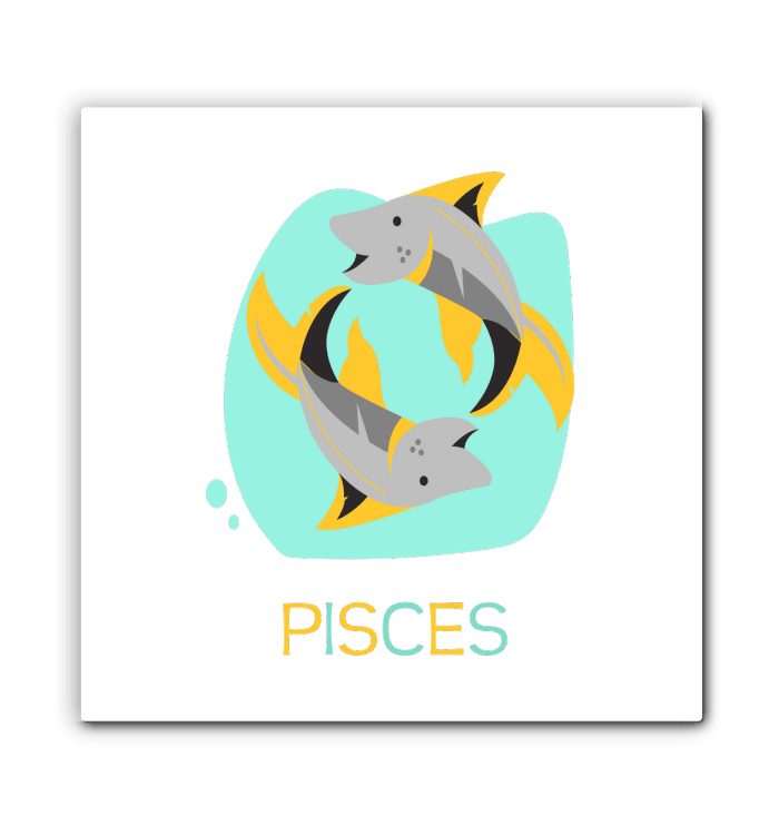 Pisces Wrapped Canvas 20x20 | Zodiac Series 4 - Beyond T-shirts