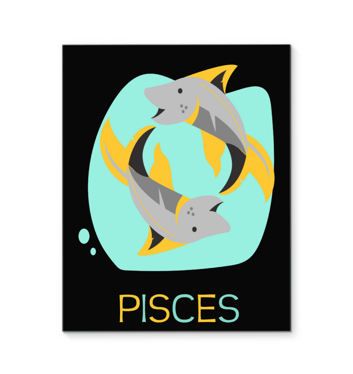 Pisces Wrapped Canvas 8x10 | Zodiac Series 4 - Beyond T-shirts