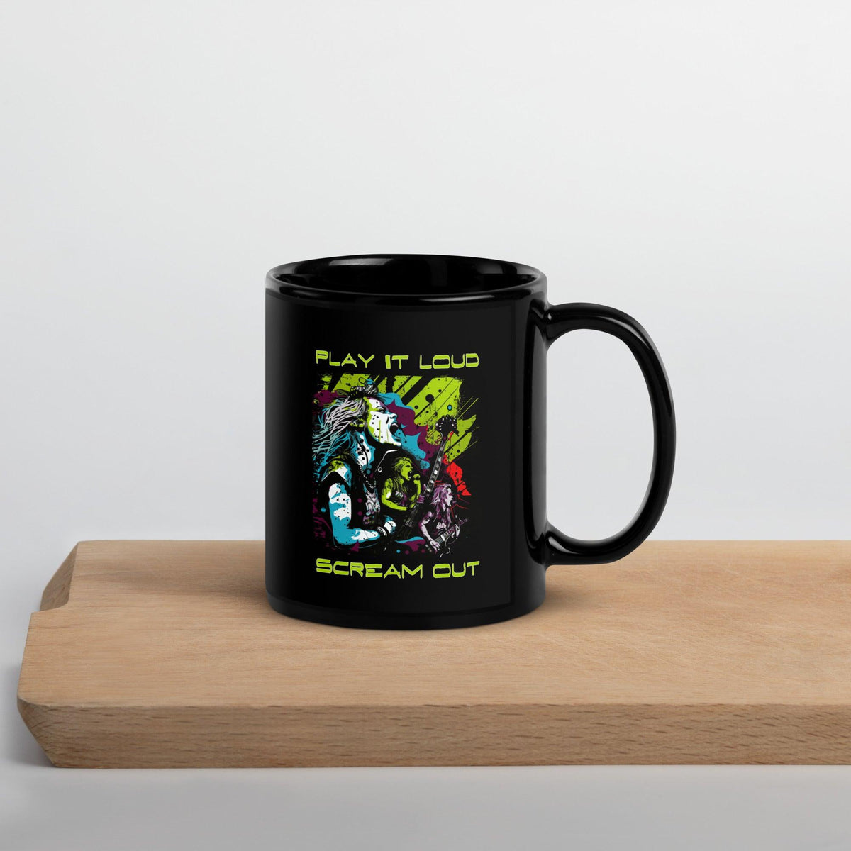 Play It Loud Black Glossy Mug - Beyond T-shirts