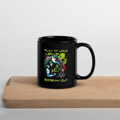 Play It Loud Black Glossy Mug - Beyond T-shirts