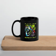 Play It Loud Black Glossy Mug - Beyond T-shirts