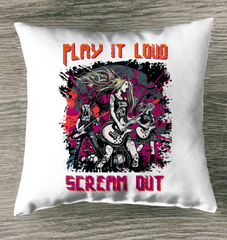 Play It Loud Outdoor Pillow - Beyond T-shirts