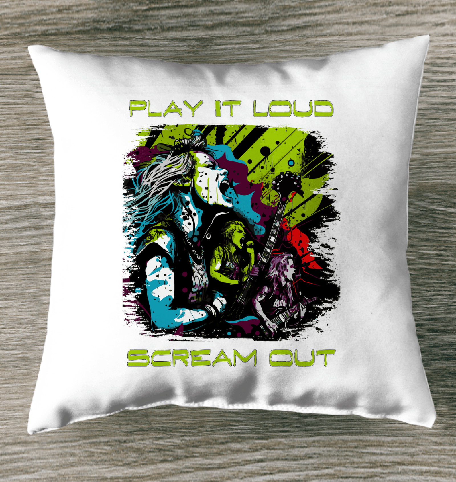 Play It Loud Outdoor Pillow - Beyond T-shirts